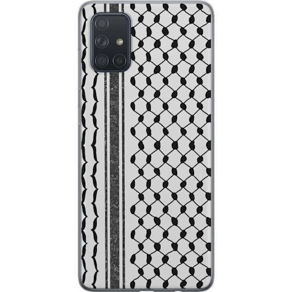 Samsung Galaxy A71 Läpinäkyvä kuori Palestiinalainen kuvio - perinteiseen tyyliin inspiroima keffiyeh-kangas