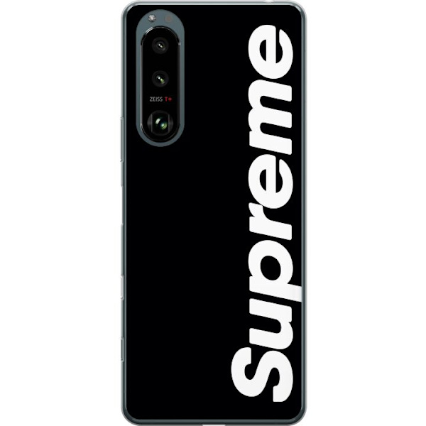Sony Xperia 5 III Gennemsigtig cover Supreme Sort Hvid Streetwear Design Klassisk Modeikon Trend Urban Stil Grafiskt Motiv Populær
