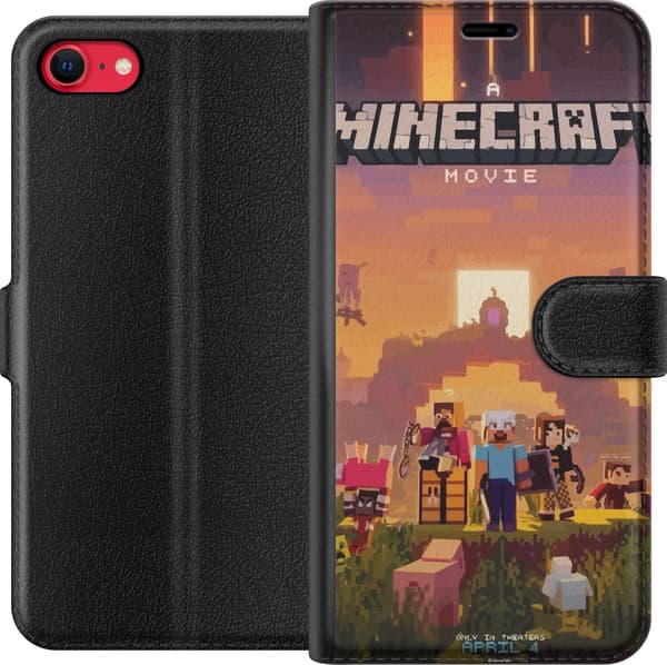 Kompatibelt Lommeboketui til Apple iPhone 8 Minecraft Pixelspill Byggeblokker