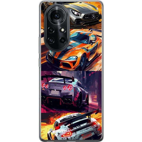 Huawei nova 8 Pro Läpinäkyvä kuori Ralli kuume - vauhdikas teema ralliautoilla