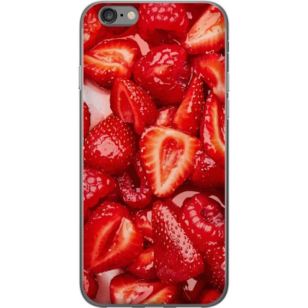 Apple iPhone 6s Läpinäkyvä kuori Mansikkakuviointi - makea