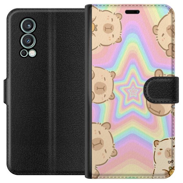 OnePlus Nord 2 5G Lompakkokotelo Kawaii Capybara Galaxy Söpö