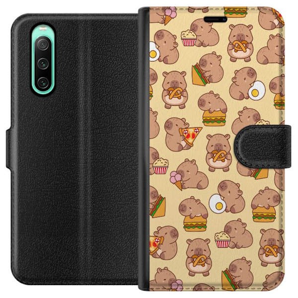 Sony Xperia 10 IV Lompakkokotelo Kawaii capybara puhelinkotelo useilla söpöillä hahmoilla