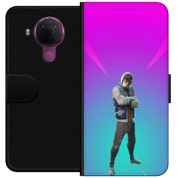 Nokia 5.4 Lompakkokotelo musta ritari fortnite