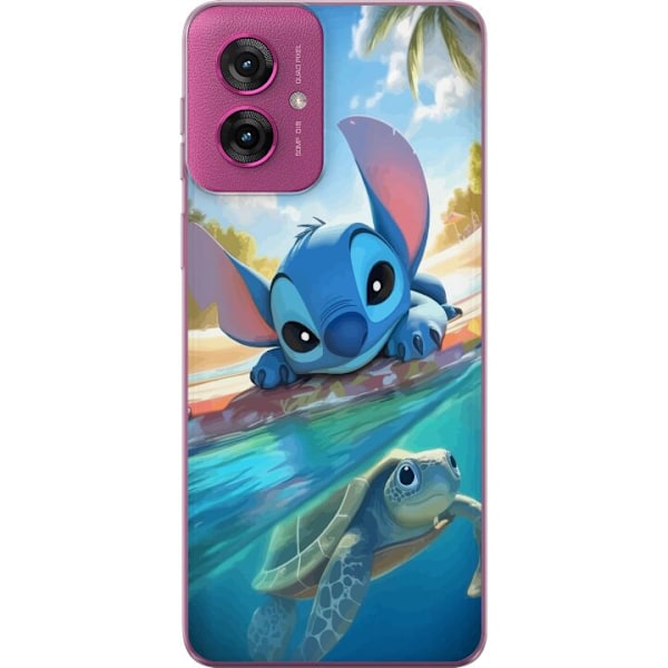 Motorola Moto G55 Gennemsigtig cover Stitch med skildpadde - s