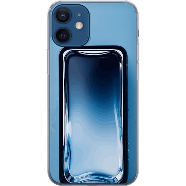 Kompatibel Mobilcover til Apple iPhone 12 Abstrakt blå glaseffekt med bløde overgange og blanke reflektioner blå