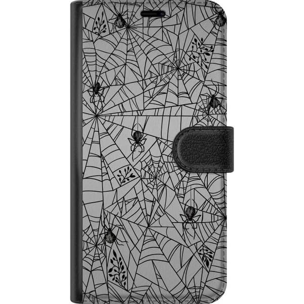 Kompatibelt Plånboksfodral till Xiaomi Redmi Note 15 Pro+ Grå spindelnät grå