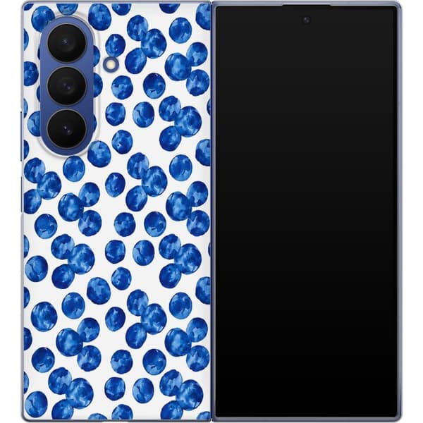 Kompatibelt Mobildeksel til Samsung Galaxy Z Fold7 Blåhvite akvarellprikker hvit