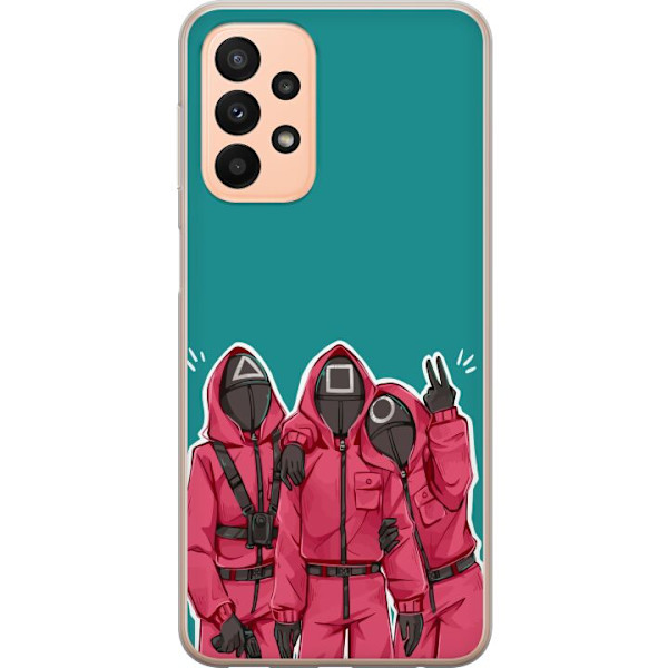 Samsung Galaxy A23 Läpinäkyvä kuori Squid Game Hahmot Graafinen Suunnittelu Sarjakuvasarjan Hahmot Suosittu TV-Teema Aasialainen Tyyli Jännittäv