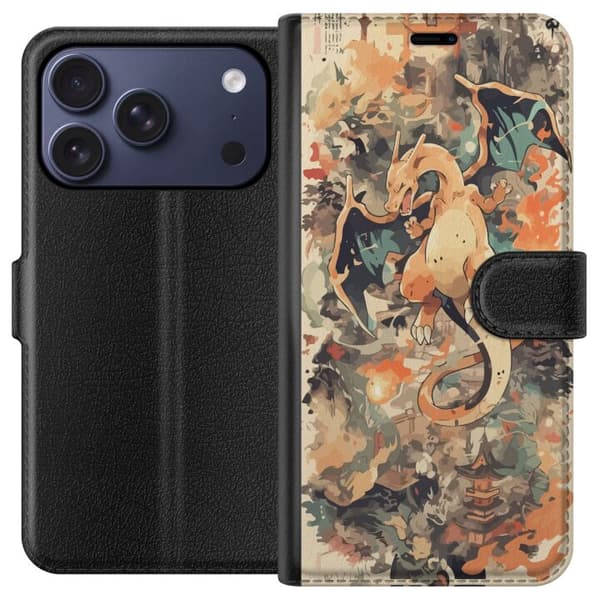 Kompatibelt Plånboksfodral till Apple iPhone 17 Pro Drake med eldvingar