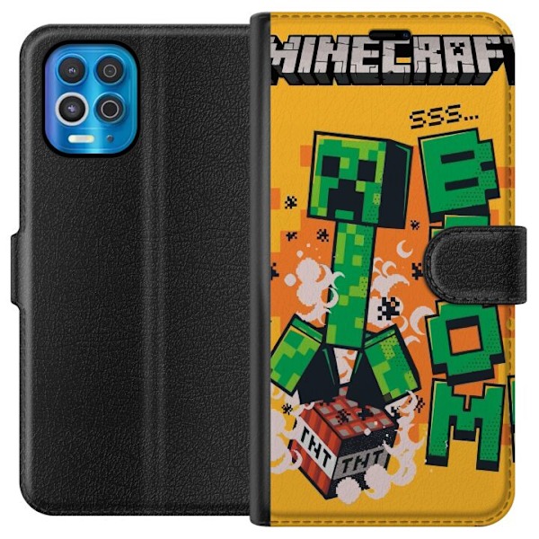 Motorola Edge S Plånboksfodral Minecraft Boom