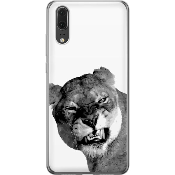 Huawei P20 Genomskinligt Skal Lejon Konst Artistiskt Djurmotiv Afrikanskt Stil Djungel Känsla Grafiskt Motiv Hemdekor Djurtema