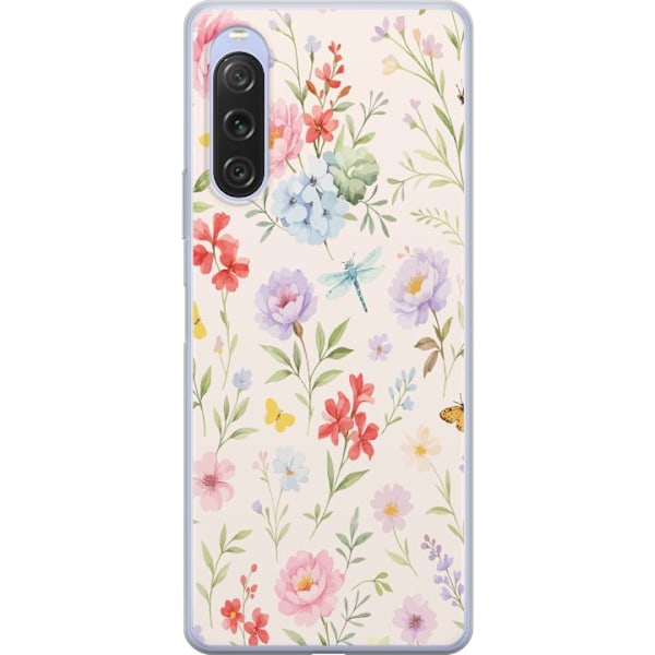 Sony Xperia 10 V Genomskinligt Skal Blommor