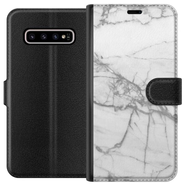 Kompatibelt Lommeboketui til Samsung Galaxy S10+ Marmor