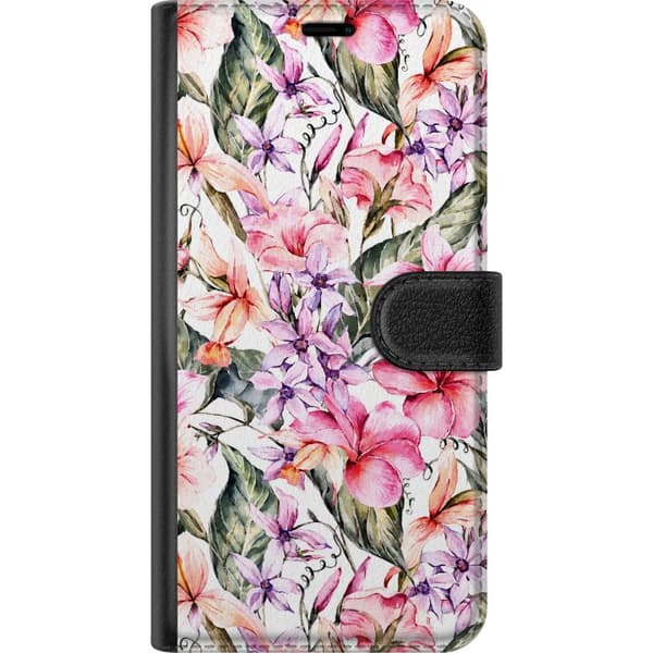 Kompatibel Tegnebogsetui til Xiaomi 15 Lyserøde pastelblomster pink