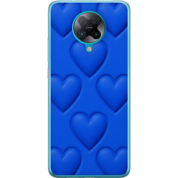Xiaomi Poco F2 Pro Läpinäkyvä kuori Siniset Sydämet