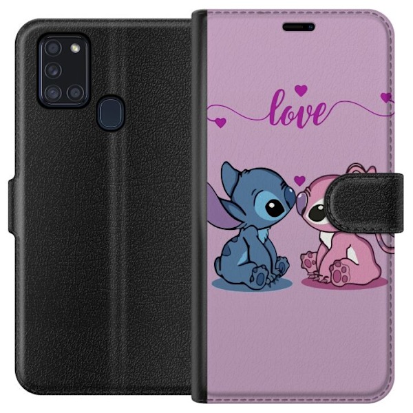Samsung Galaxy A21s Lommeboketui Lilo & Stitch – Angel Edition