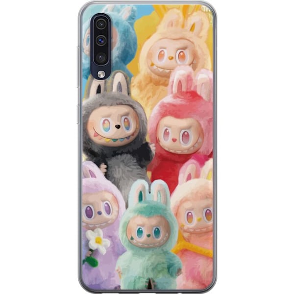 Samsung Galaxy A50 Genomskinligt Skal Labubu Sketch Style – Handritat monster i tusch