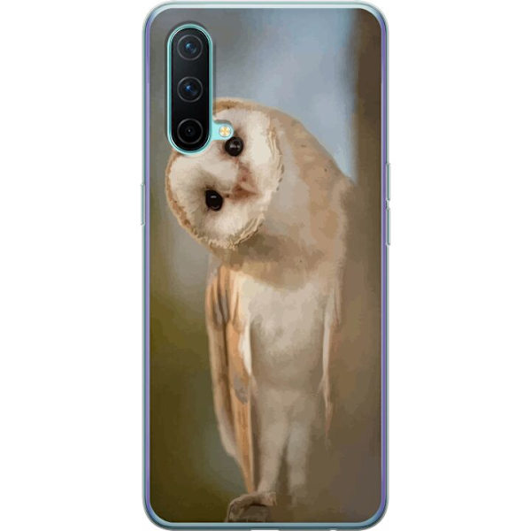 OnePlus Nord CE 5G Gennemsigtig cover Ugle Nysgerrig Blik Fuglemotiv Skov Natur Grafisk Design Populært Motiv Dyr Tema Dekoration