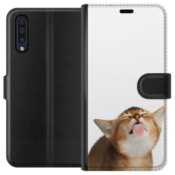 Samsung Galaxy A50 Plånboksfodral Cat Keeps You Clean