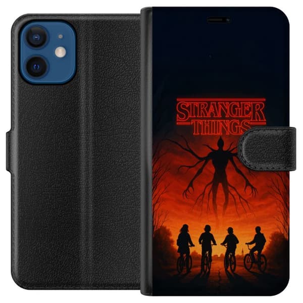Kompatibel Tegnebogsetui til Apple iPhone 12 mini Stranger Things Eleven Mike Dustin Hawkins eventyr