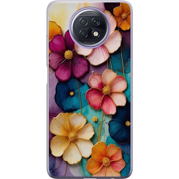 Xiaomi Redmi Note 9T Genomskinligt Skal Blommor Färger