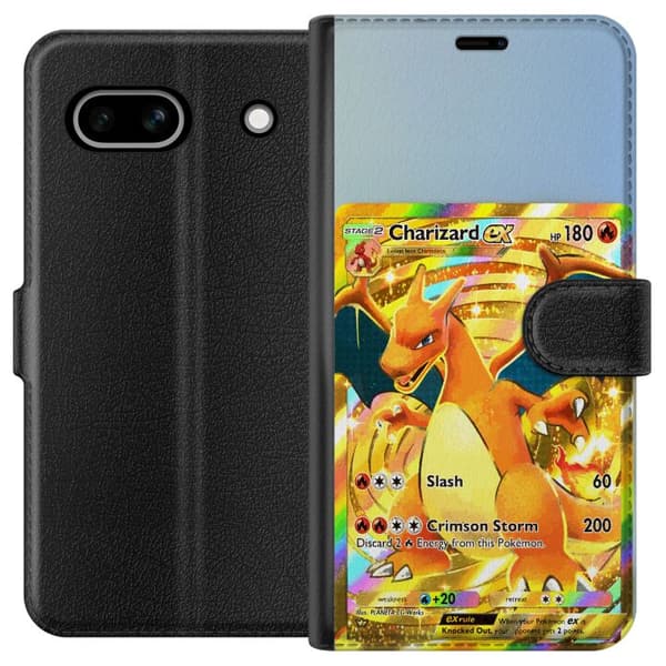 Kompatibel Tegnebogsetui til Google Pixel 7a Gylden Charizard EX samlerkort med regnbueeffekter guld