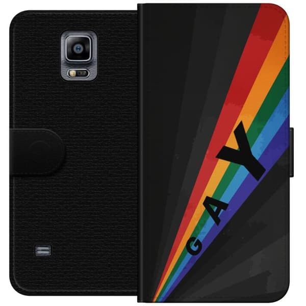 Kompatibelt Lommeboketui til Samsung Galaxy Note 4 Gay regnbåge svart
