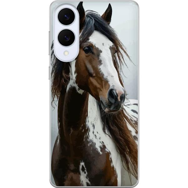 Samsung Galaxy S25 Edge Gennemsigtig cover Hest Dyrsmotiv Grafisk Design Natur Kraftfuldt Motiv Populært Vægkunst Dyretema Ridning
