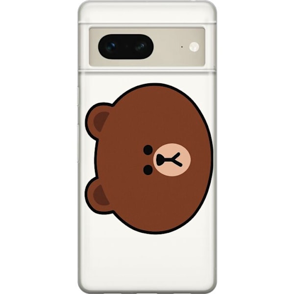 Google Pixel 7 Läpinäkyvä kuori line friends brown