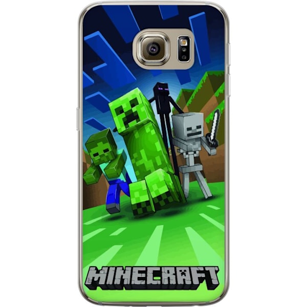 Samsung Galaxy S6 Läpinäkyvä kuori Minecraft Creeper mobilskal i klassisk grön pixelstil