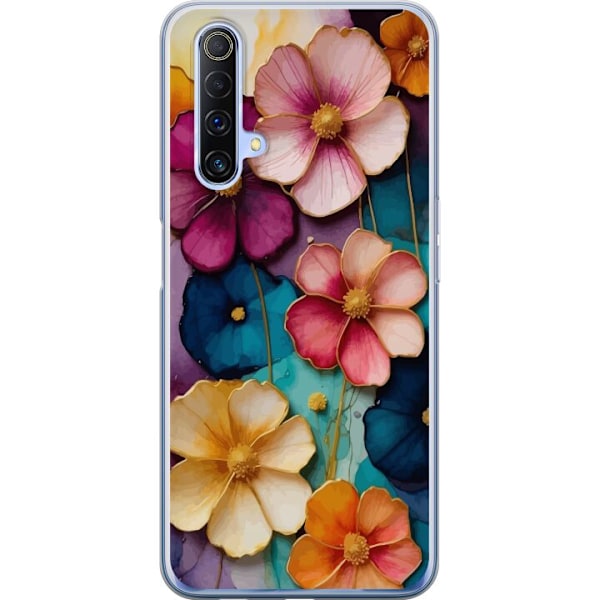 Realme X50 5G Gjennomsiktig deksel Blomster Farger