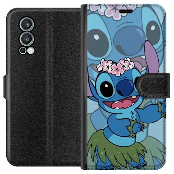 OnePlus Nord 2 5G Tegnebogsetui Stitch under Stjernerne - Magisk Anime-stil