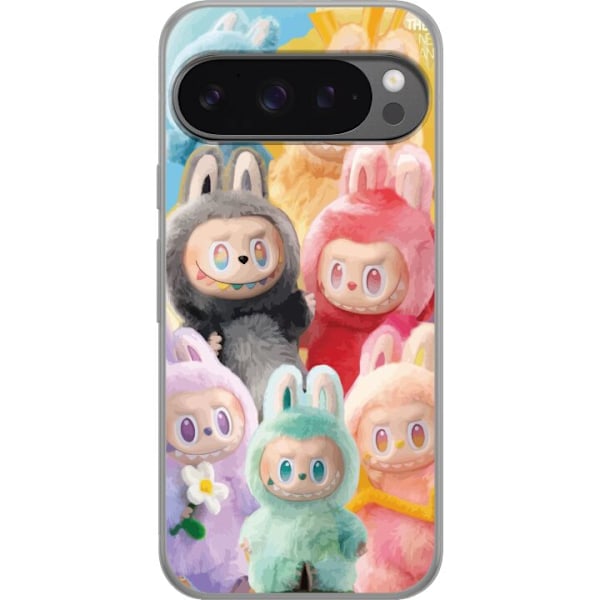 Google Pixel 9 Pro XL Läpinäkyvä kuori Labubu Luonnos Tyyli