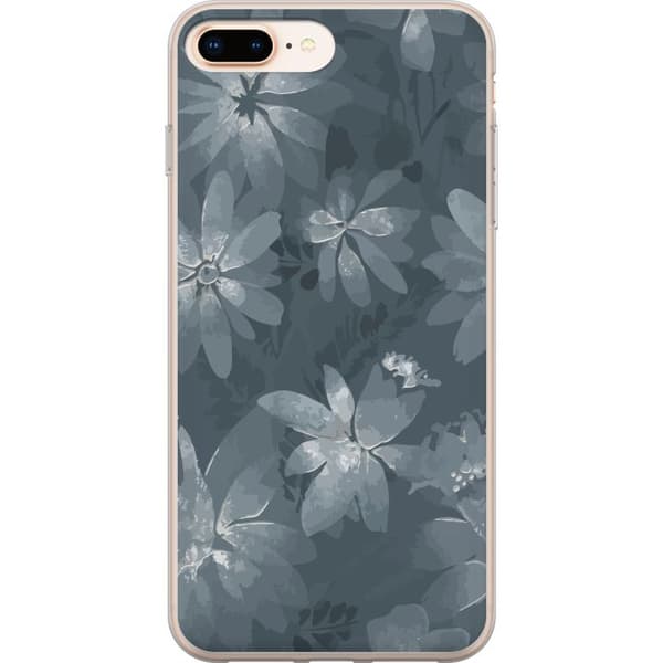 Kompatibelt Mobilskal till Apple iPhone 8 Plus Blommor Grå / Blå