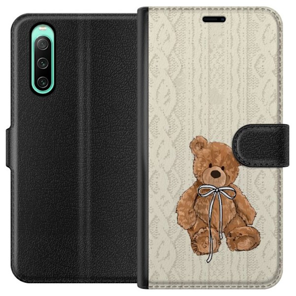 Sony Xperia 10 IV Tegnebogsetui Lille Teddy – klassisk teddy i enkel design