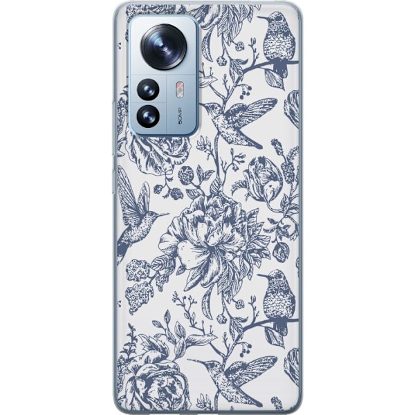 Xiaomi 12 Pro Gjennomsiktig deksel Blomster & Fugler - Romanti