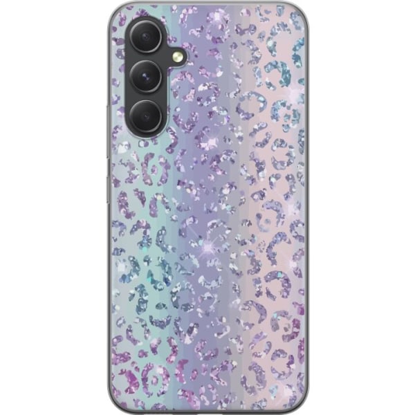 Samsung Galaxy S24 Genomskinligt Skal Glitter Leopard