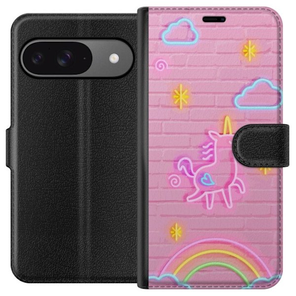 Google Pixel 9 Pro Tegnebogsetui Unicorn Neon