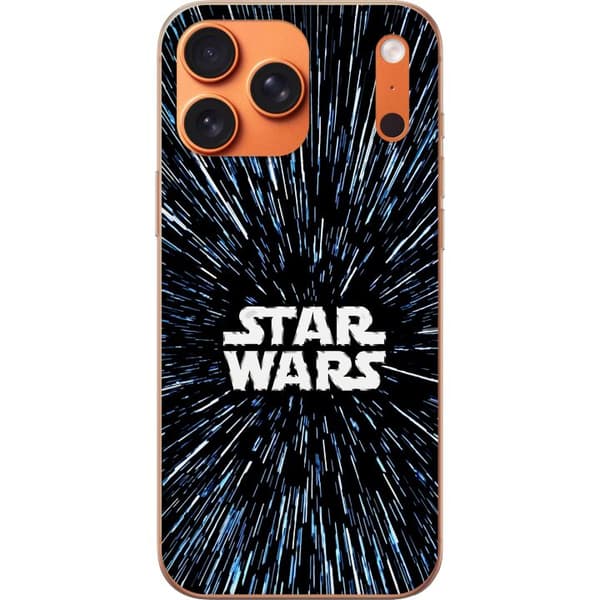 Kompatibel Mobilcover til Apple iPhone 17 Pro Max Star Wars-logo med hyperspace-stjerner i ikonisk sci-fi-design sort