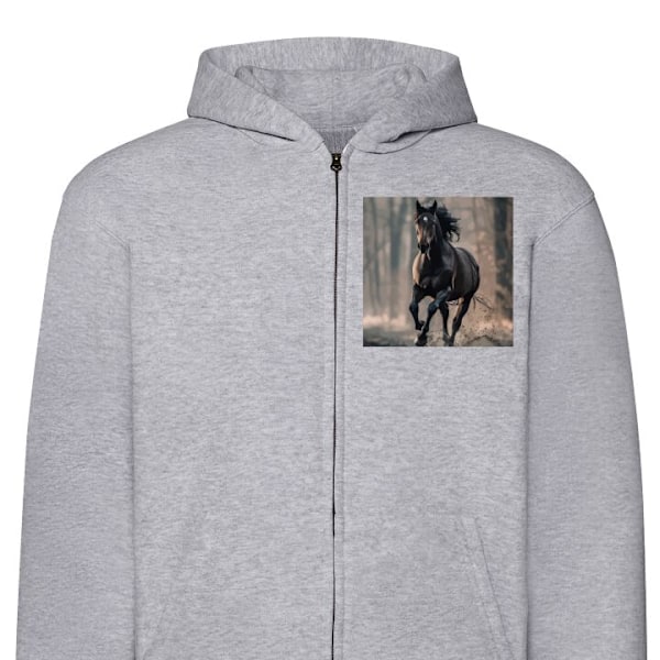 Zip-Hoodie | Huvtröja med Dragkedja för Vuxna Springande Hä grå XXL