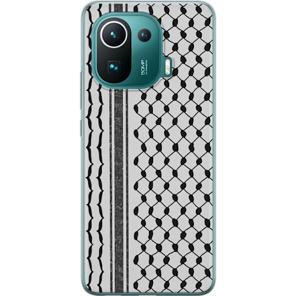 Xiaomi Mi 11 Pro Läpinäkyvä kuori Palestiinalainen kuvio - perinteiseen tyyliin inspiroima keffiyeh-kangas