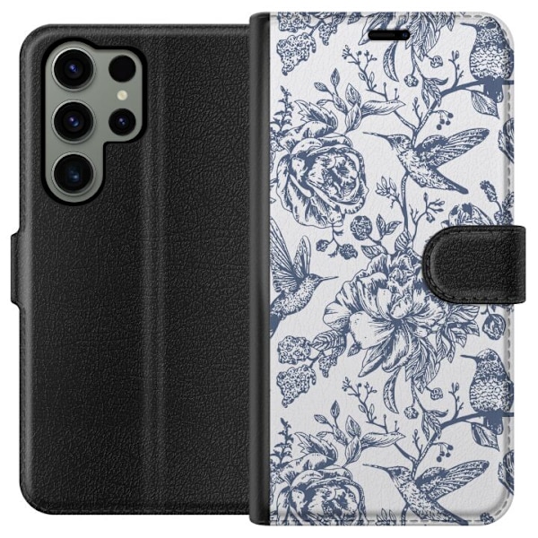 Samsung Galaxy S23 Ultra Tegnebogsetui Blomster & Fugle - Roma
