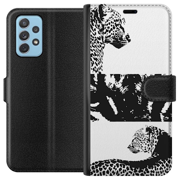 Samsung Galaxy A72 5G Tegnebogsetui Leopard Faces