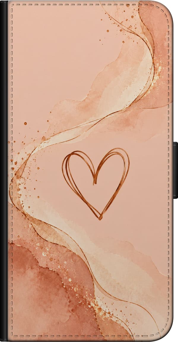 Kompatibel Tegnebogsetui til Samsung Galaxy Note10+ Ferskenhjerte orange