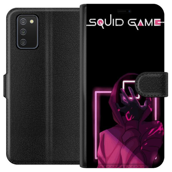 Samsung Galaxy A02s Lompakkokotelo Squid Game Teema Suosittu Sarja Motiivi Graafinen Ikoninen Suunnittelu Aasialainen Popkulttuuri Jännitys Draama