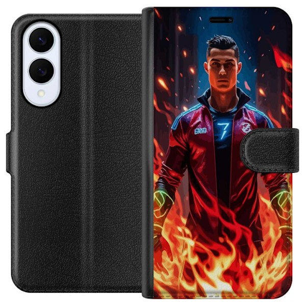 Samsung Galaxy S25 Edge Tegnebogsetui Ronaldo Inferno - fodboldhelt i flammer