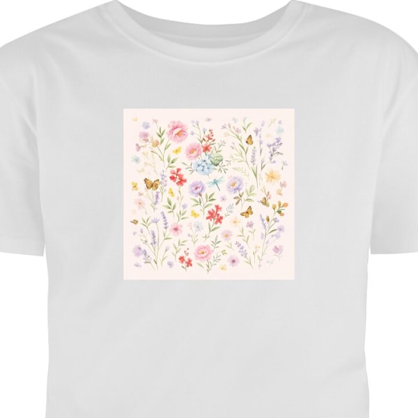 T-skjorte for Voksen | Klassisk Voksen-T-skjorte Blomster hvit XL