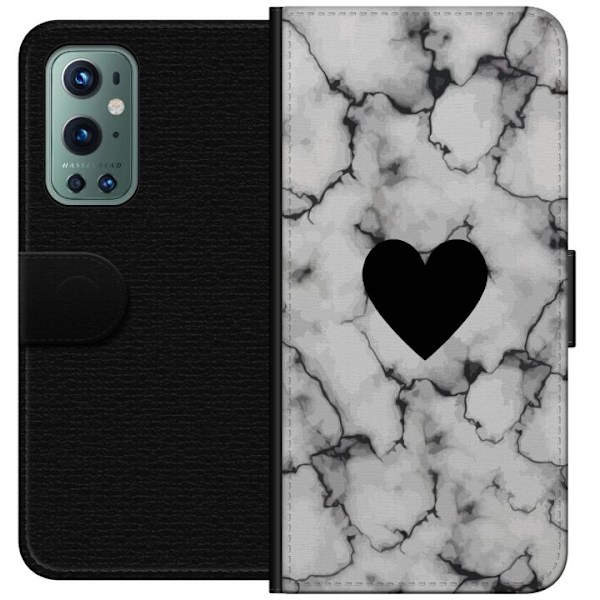 OnePlus 9 Pro Tegnebogsetui Marmor Hjerte
