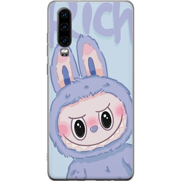 Huawei P30 Genomskinligt Skal Blue Bunny Labubu